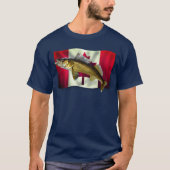 T-shirt Maple Leaf Canadian Flag & Walleye Pike (Devant)