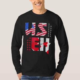 T-shirt Maple Leaf Us Drapeau Canadian American Pride Useh