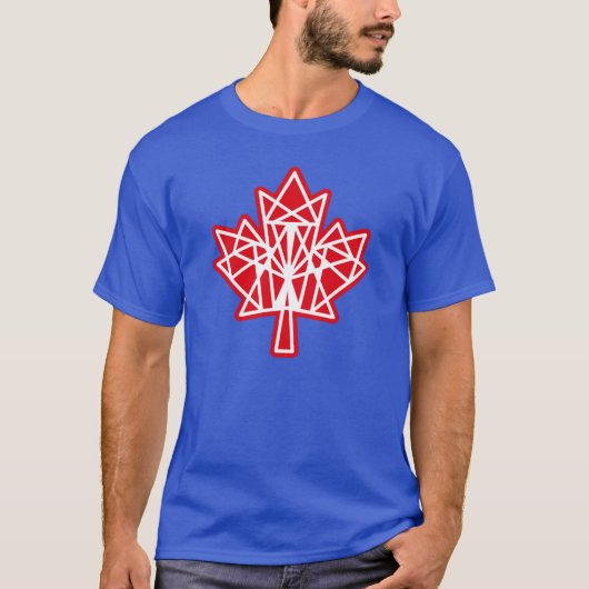 T-SHIRT MAPLE MADE WITH TRIANGLES CANADA FLAG BY MASANSER (Devant)