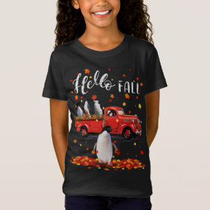 T-Shirt Maple Penguins Leaf Automne Camion rouge Automne