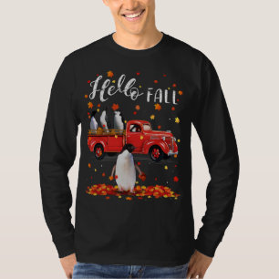 T-shirt Maple Penguins Leaf Automne Camion rouge Automne