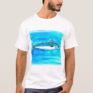 T-shirt Maquereau poisson aquarelle océan sous la mer