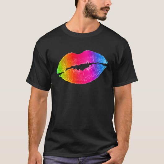 T-shirt Maquillage à lèvres colorées (Devant)