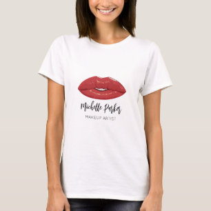 T-shirt Maquillage Artiste Beauté Logo Lèvres Nom