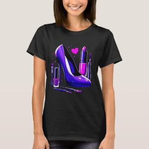 T-shirt Maquillage de beauté Artiste talon haute chaussure