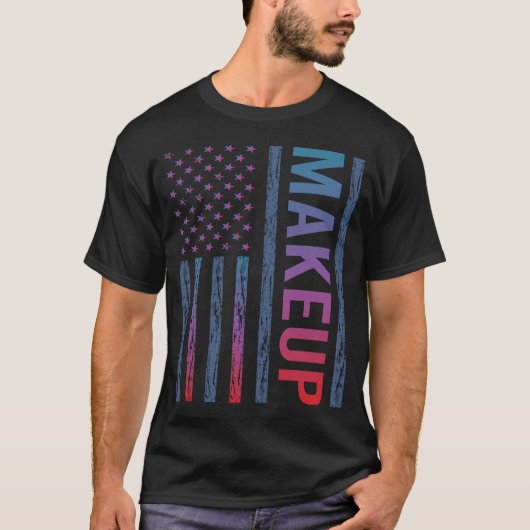 T-shirt Maquillage de drapeau dégradé (Devant)