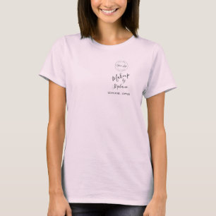 T-shirt Maquillage de l'équipe de Logo de Script Rose Blus