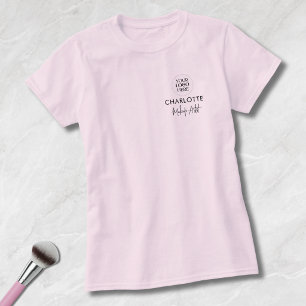 T-shirt Maquillage de l'équipe de Logo Script Rose Foncé