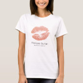 T-shirt Maquilleur rose chic de lèvres de parties (Devant)