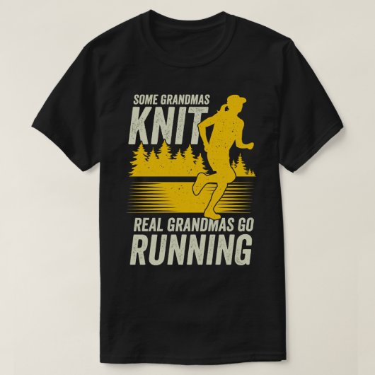 T-shirt Marathon Courir Grand-mère Grand-mère Cadeau (Design devant)