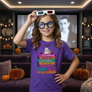 T-shirt Marathon de films rétro Halloween Ghost Popcorn En