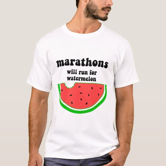 T-shirt Marathon drôle de pastèque (Devant)