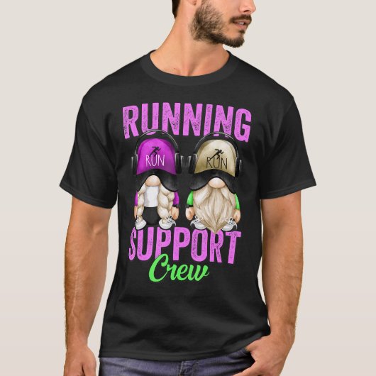 T-shirt Marathon Runner Gnome For Teacher Running Support (Devant)