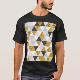 T-shirt Marbre doré, texture géométrique transparente