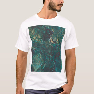 T-shirt Marbre vert foncé : texture luxueuse.