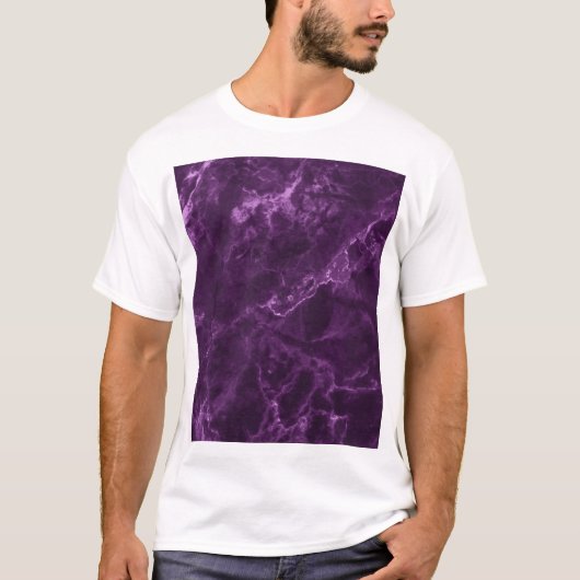 T-shirt Marbre violet foncé : texture luxueuse. (Devant)