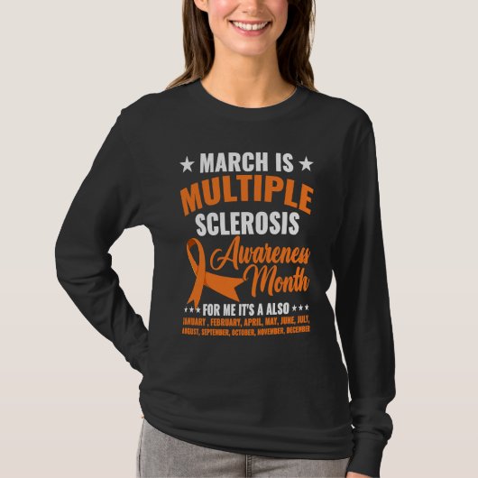 T-shirt March Is Multiple Sclerosis Awareness Month MS War (Devant)