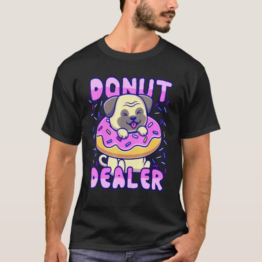 T-shirt Marchand de Donuts Pug (Devant)
