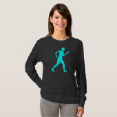 T-shirt Marche athlétique - cyan (Devant entier)