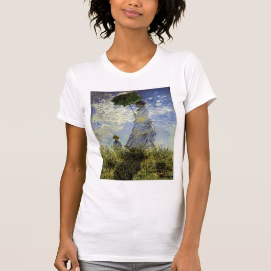 T-shirt Marche, dame avec un Parasol (Devant)