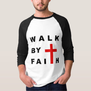 T-shirt Marche par la foi Citation biblique de la Croix-ch
