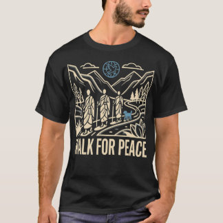 T-shirt Marche pour la paix Aloka Moines Chien Colombe Glo