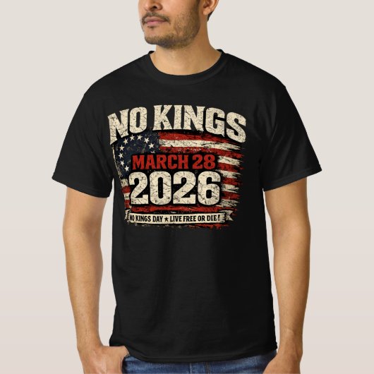 T-shirt Marche sans rois 28 mars 2026 Protestation (Devant)