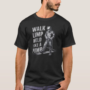 T-shirt Marcher Avec Une Soudure De Limpe Comme Un Pimp