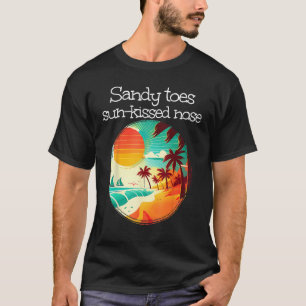 T-shirt Marcher en mer avec des orteils de sable et le nez