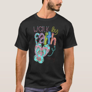 T-shirt Marcher Par La Foi Flip Flops Christian Jesus Bibl