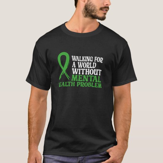 T-shirt Marcher pour un monde sans problème de santé menta (Devant)