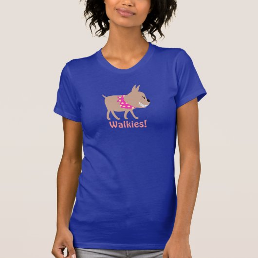 T-shirt Marcheur rose de chien de Bandana (Devant)