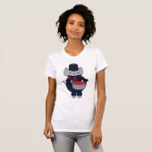 T-shirt Marching Band Cat Navy Blue Red (Devant entier)