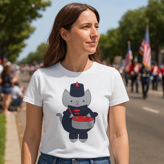 T-shirt Marching Band Cat Navy Blue Red