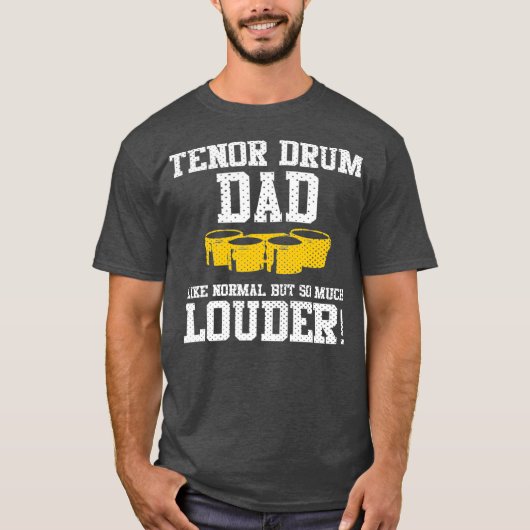 T-shirt Marching School Band Drôle Tenor Drum Papa (Devant)