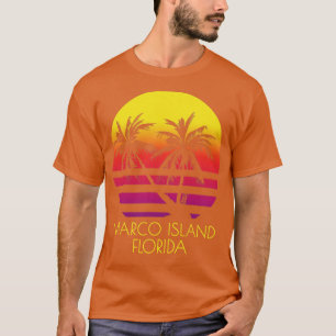 T-shirt Marco Island Beach Floride Palmiers tropicaux Sole
