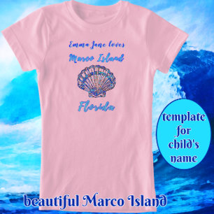 T-Shirt Marco Island Florida Jolie coquillage avec nom