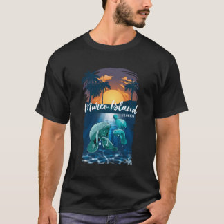 T-shirt Marco Island Florida Manatee Cadeaux Pour Hommes F