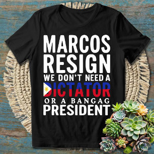 T-shirt Marcos démission Non à la dictature Bangag Préside