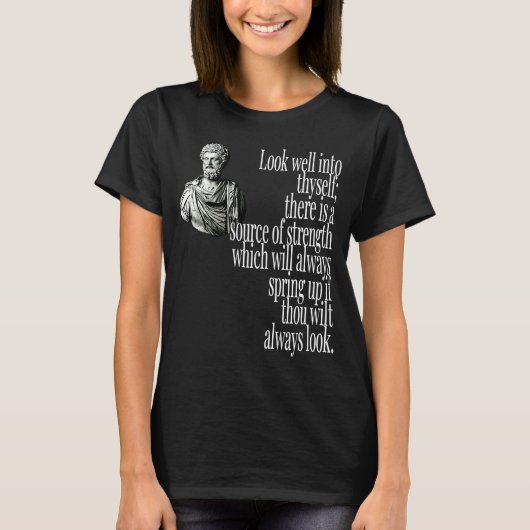 T-SHIRT MARCUS AURELIUS SOURCE DE FORCE EN VOUS-MÊME (Devant)