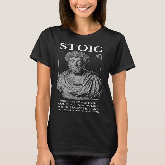 T-shirt Marcus Aurelius u201CFind Strengu201D Stoicism Q (Devant)