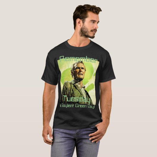 T-shirt Mardi est Soylent green day retro tee (Devant entier)