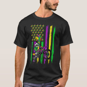 T-shirt Mardi Gra, Drapeau américain rétro Casquette Motoc