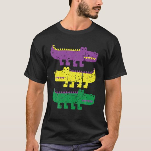 T-shirt Mardi Grad Alligators 3 Alligators Funny Mardi Gra (Devant)