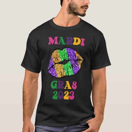 T-shirt Mardi Gras 2023 Lèvres Pour Costume De Carnaval Fé (Devant)