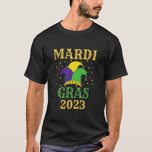 T-shirt Mardi Gras 2023 Mardi Gras Jester Hat Costume (Devant)
