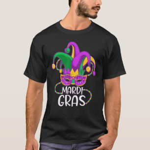 T-shirt Mardi Gras 2023 Perles de chemise Plumes Masque Ho