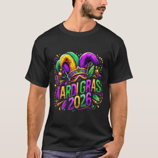 T-shirt Mardi Gras 2026 Jester Hat Carnival New Orleans Fl (Devant)