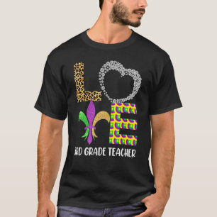 T-shirt Mardi Gras 3e classe Perles de professeur Mask Fea