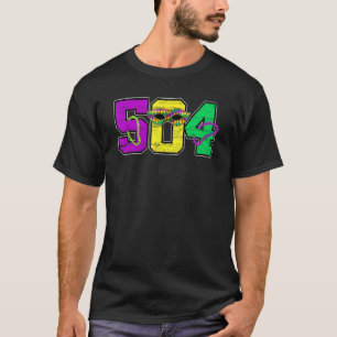 T-shirt Mardi Gras 504 Nola New Orleans Louisiana LA Beads
